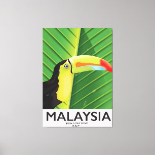 Maleisië Toucan-reisposter Canvas Afdruk