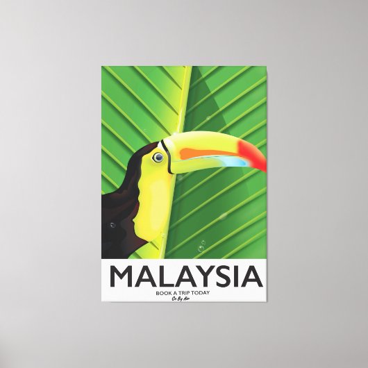 Maleisië Toucan-reisposter Canvas Afdruk (Voorkant)