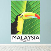 Maleisië Toucan-reisposter Canvas Afdruk (Insitu (Houten vloer))
