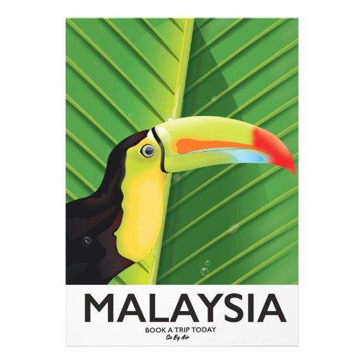 Maleisië Toucan-reisposter Foto Afdruk (Voorkant)