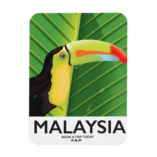 Maleisië Toucan-reisposter Magneet (Verticaal)