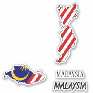 Maleisië Vlag Charmante Patriottische Kaart Sticker