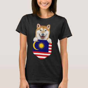 Maleisië vlag Shiba Inu hond in zak T-shirt
