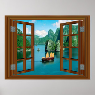 Maleisië Zeilboot 🍂 Nep Raamwerk Poster