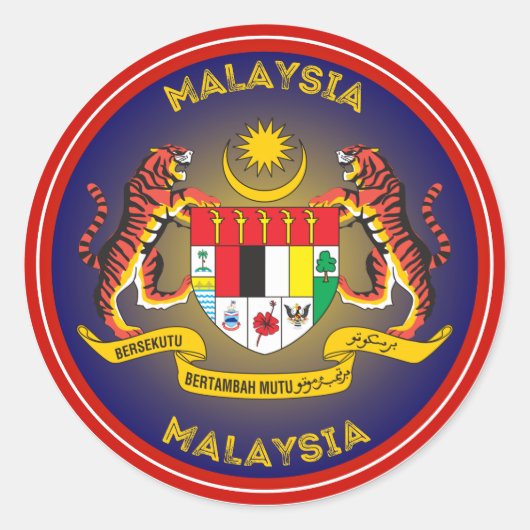 Maleisisch erfgoedembleem ronde sticker (Voorkant)