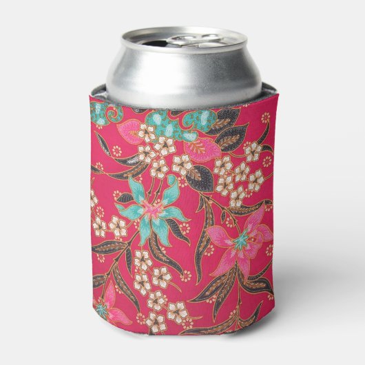 Maleisisch Indonesisch batik kunstpatroon Blikjeskoeler (Blikje Voorkant)