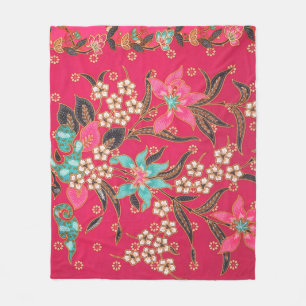 Maleisisch Indonesisch batik kunstpatroon Fleece Deken
