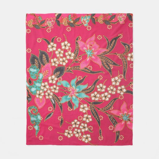 Maleisisch Indonesisch batik kunstpatroon Fleece Deken (Voorkant)