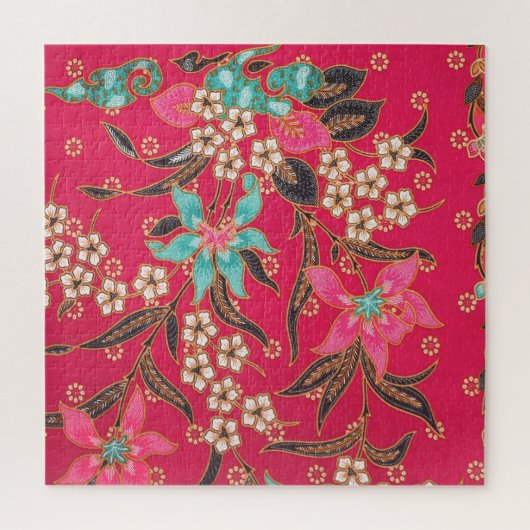 Maleisisch Indonesisch batik kunstpatroon Legpuzzel (Verticaal)