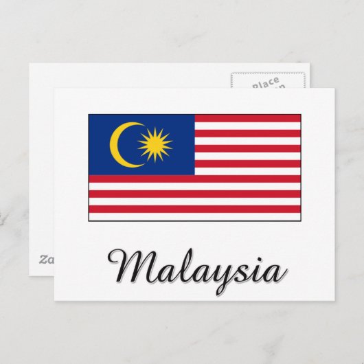 Maleisisch vlaggenontwerp briefkaart (Voorkant / Achterkant)