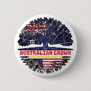 Maleisische Australiër - boomwortelen Ronde Button 5,7 Cm