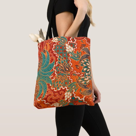 Maleisische batik: mooi kunstpatroon. tote bag (Dichtbij)
