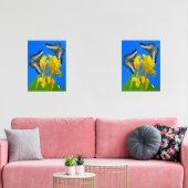 Maleisische blauwe klipper vlinders op Canna Poste Muurkunst Sets (Woonkamer)