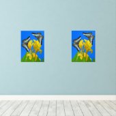 Maleisische blauwe klipper vlinders op Canna Poste Muurkunst Sets (Houten vloer)