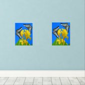 Maleisische blauwe klipper vlinders Print Set (Houten vloer)