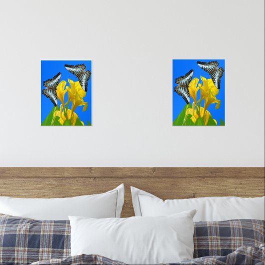Maleisische blauwe klipper vlinders Print Set (Slaapkamer)