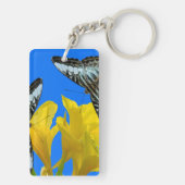 Maleisische blauwe klipper vlinders Sleutelhanger (achterkant)