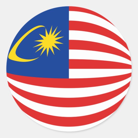 Maleisische Fisheye Vlag Sticker (Voorkant)