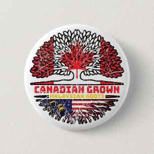 Maleisische Maleisische Canadese vlag voor boomsta Ronde Button 5,7 Cm