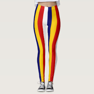 Maleisische nationale vlagkleuren verticale strips leggings