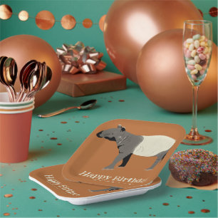 Maleisische of Aziatische Tapir Gepersonaliseerde  Papieren Bordje