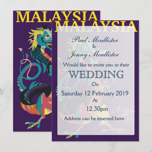 Maleisische reisposter in de stijl van Dragon Kaart (Voorkant / Achterkant)