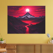 Maleisische Sunset Mountain Scene Canvas Afdruk (Insitu (Woonkamer))