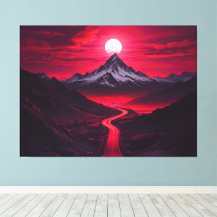Maleisische Sunset Mountain Scene Canvas Afdruk