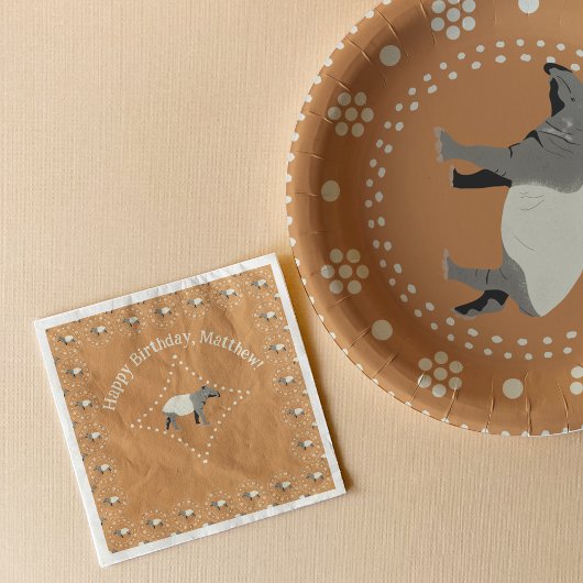  Maleisische tapir met patroon Servet