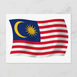 Maleisische Vlag Ansichtkaart Briefkaart
