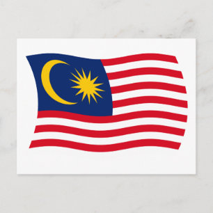 Maleisische vlag ansichtkaart briefkaart