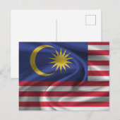Maleisische vlag briefkaart (Voorkant / Achterkant)