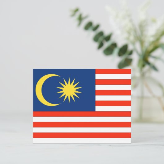 Maleisische vlag briefkaart (Staand voorkant)