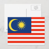 Maleisische vlag briefkaart (Voorkant / Achterkant)