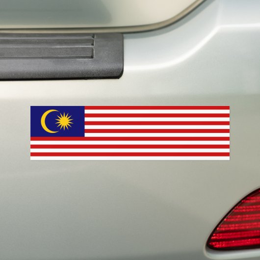 Maleisische vlag bumpersticker (Op auto)