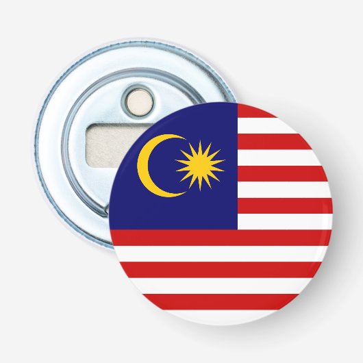 Maleisische vlag button flesopener (Voorkant)