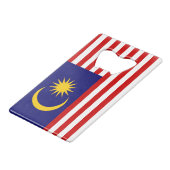 Maleisische vlag creditkaart flessenopener (Voorkant Gekanteld)