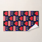 Maleisische vlag en Heart Pattern Handdoek (Handdoek)