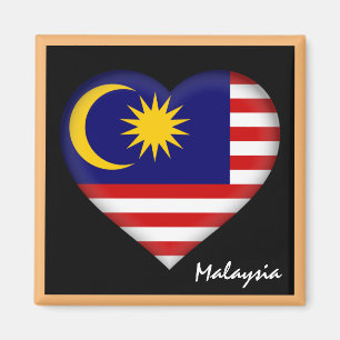 Maleisische vlag en Maleis Hartvakantie/sport Magneet