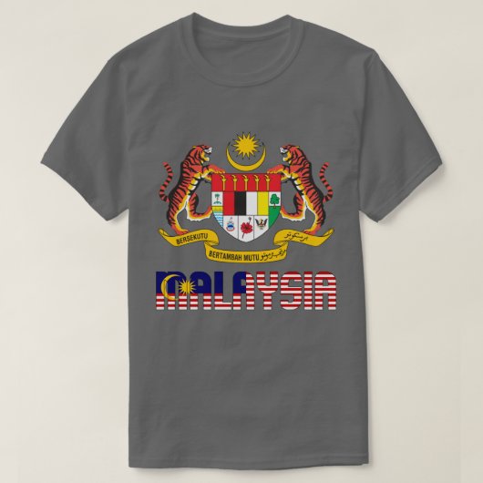 Maleisische vlag en wapenschild t-shirt (Design voorkant)