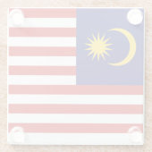 Maleisische vlag glazen onderzetter (Achterkant)