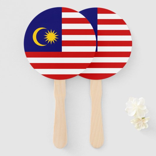 Maleisische vlag handwaaier (Voorkant en achterkant)