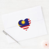 Maleisische vlag hart sticker (Envelop)