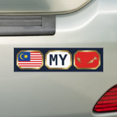 Maleisische Vlag Kaart Code Bumpersticker (Op auto)
