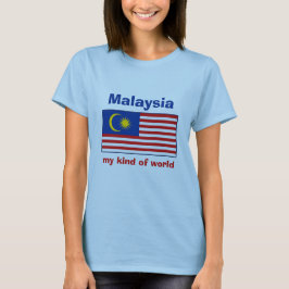 Maleisische Vlag + Kaart + Tekst T-shirt