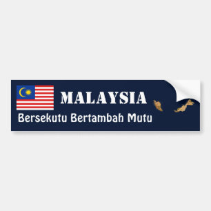 Maleisische Vlag + Landkaart Bumpersticker