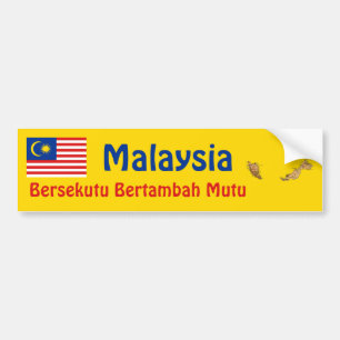 Maleisische Vlag + Landkaart Bumpersticker