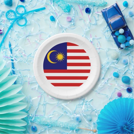 Maleisische vlag papieren bordje (Feest)