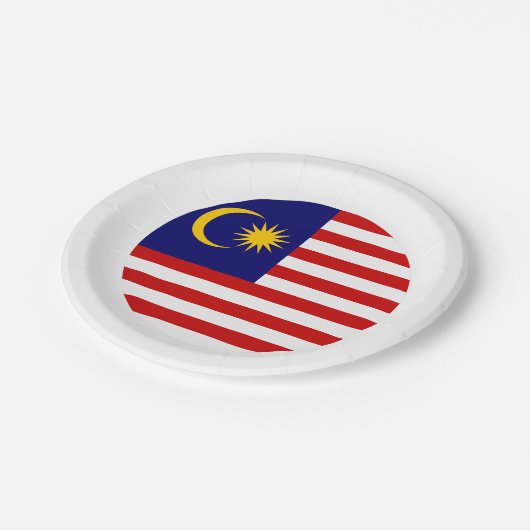 Maleisische vlag papieren bordje (Gekanteld)
