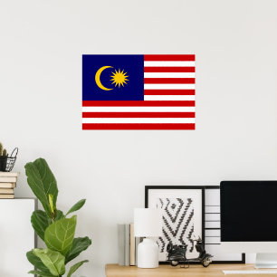 Maleisische vlag poster